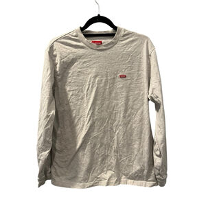 Supreme Box Logo Gray Long Sleeve Cotton Crew Neck T-Shirt Size Medium Casual